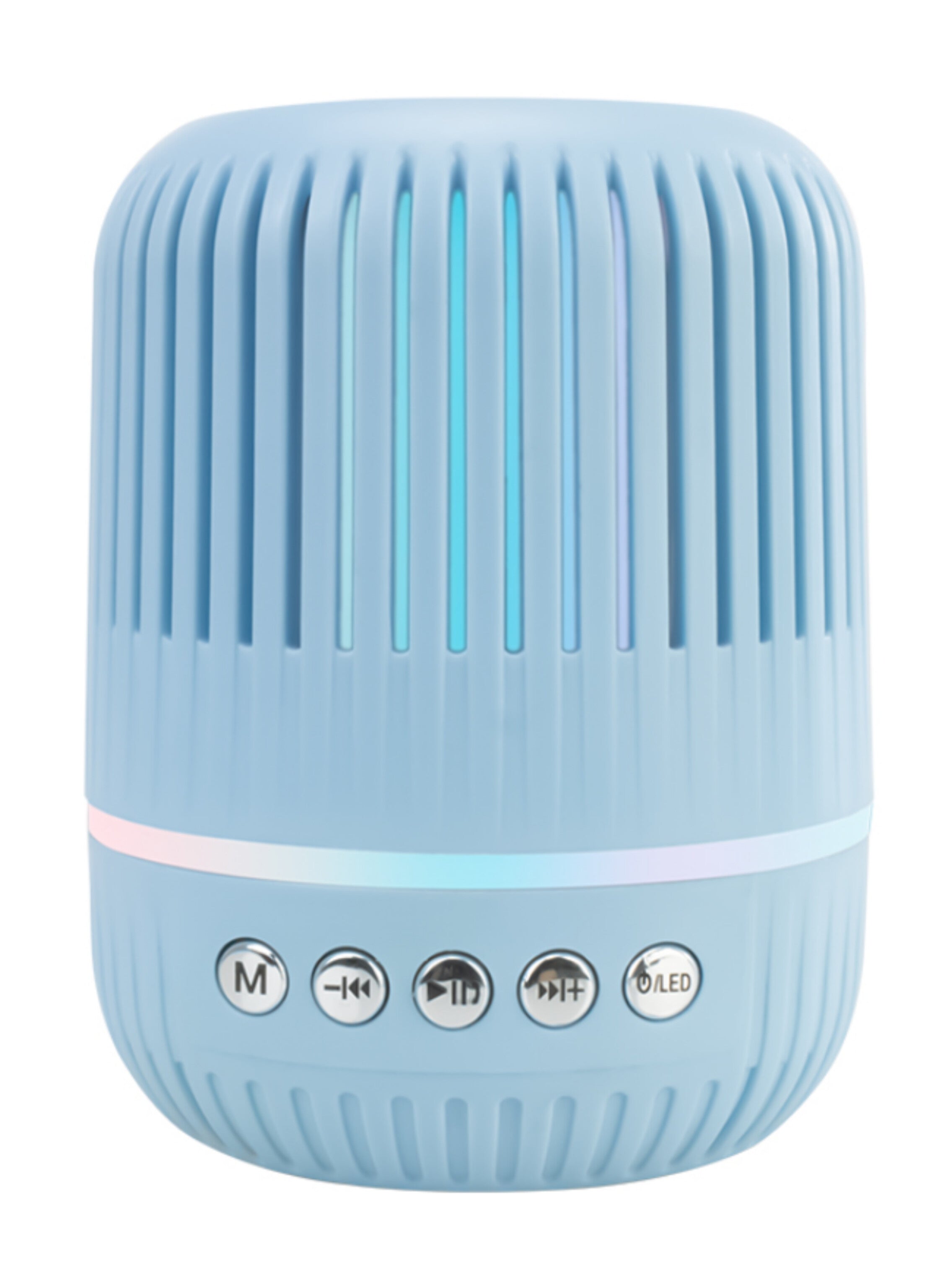 M4 Mini Bluetooth Speaker – Portable Wireless Speaker with RGB Lights, Deep Bass Woofer, USB/AUX Support, Compact Design for Home & Office blueمكبر صوت بلوتوث M4 ميني محمول – إضاءة RGB، صوت جهير عميق، تشغيل USB وAUX، تصميم أنيق للمكتب أو المنزل لون ازرق