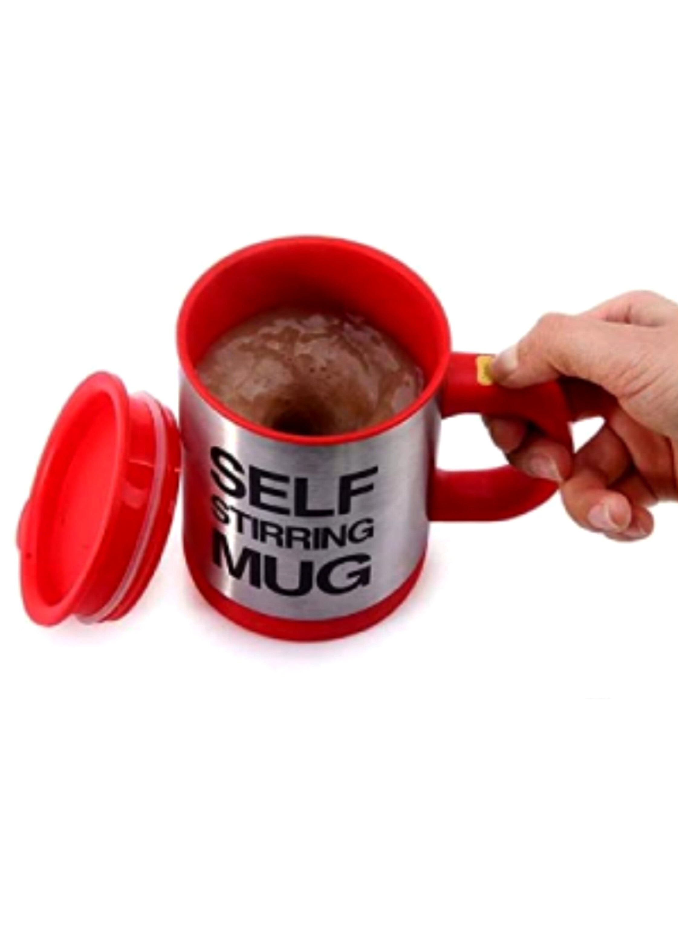 Self-stirring mug automatically stirs drinks with the touch of a button. The high-quality mug material maintains the temperature of your beverageكوب التحريك الذاتي  لتقليب المشروبات تلقائيًا بلمسة زر واحدة مادة الكوب  تحافظ على درجة حرارة المشروب.