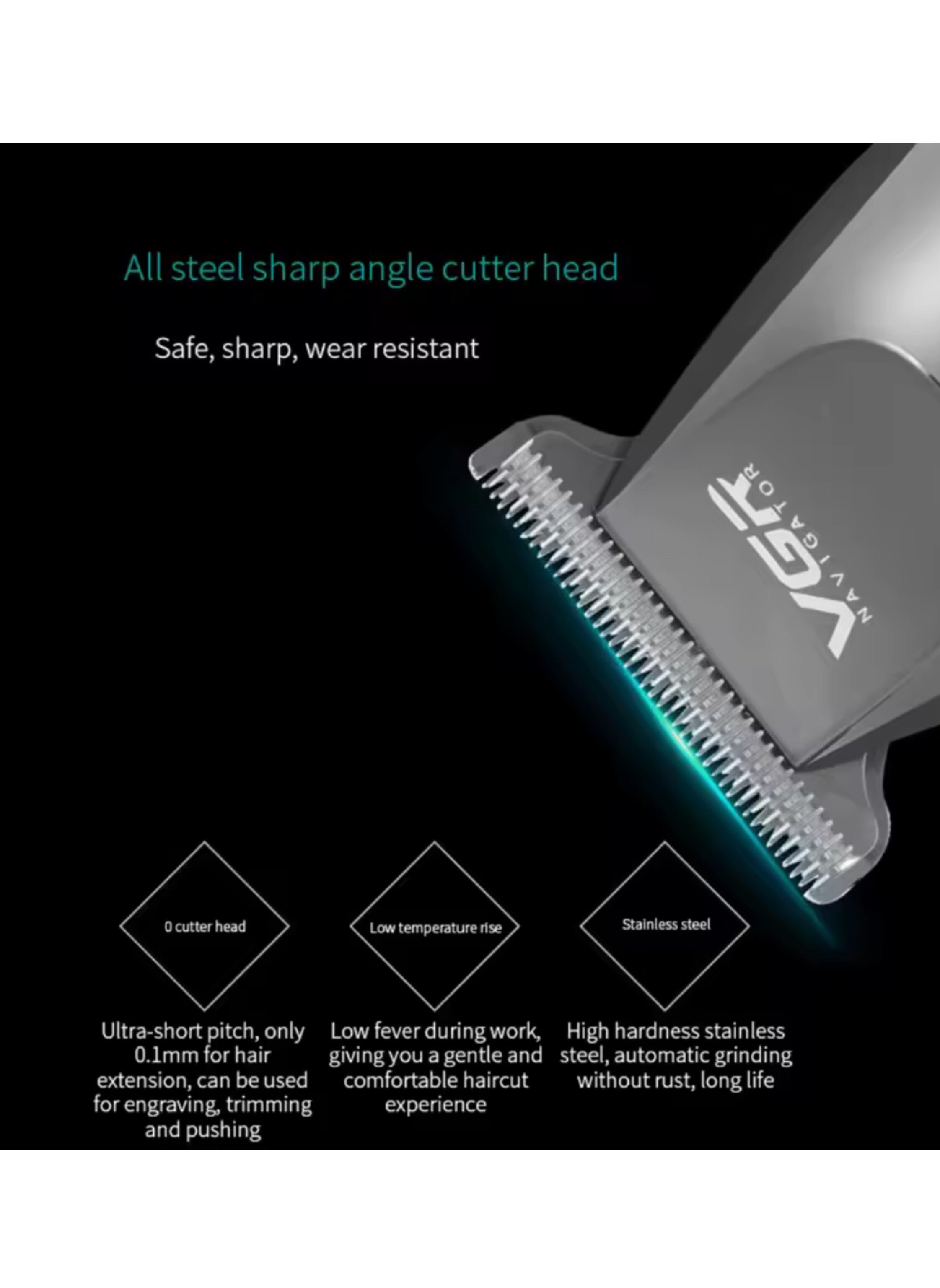 V-030 Professional Cordless Hair Clipper for Men - Rechargeable  ماكينة قص الشعر اللاسلكية الاحترافية V-030 للرجال - قابلة للشحن بشاشة