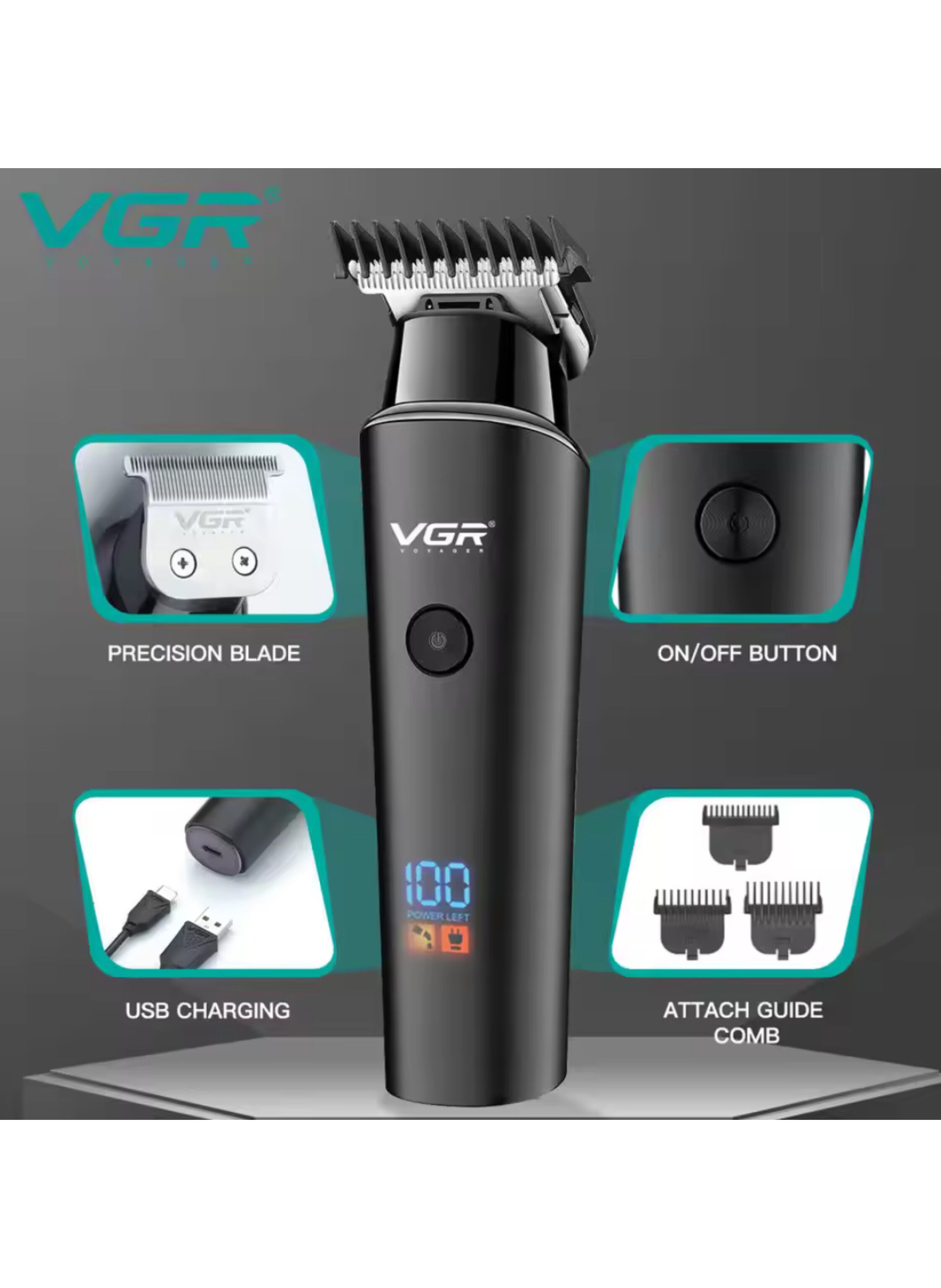 ماكينة حلاقة الشعر الاحترافيةVGR V-937 لاسلكية VGR V-937 Professional Hair Trimmer cordless