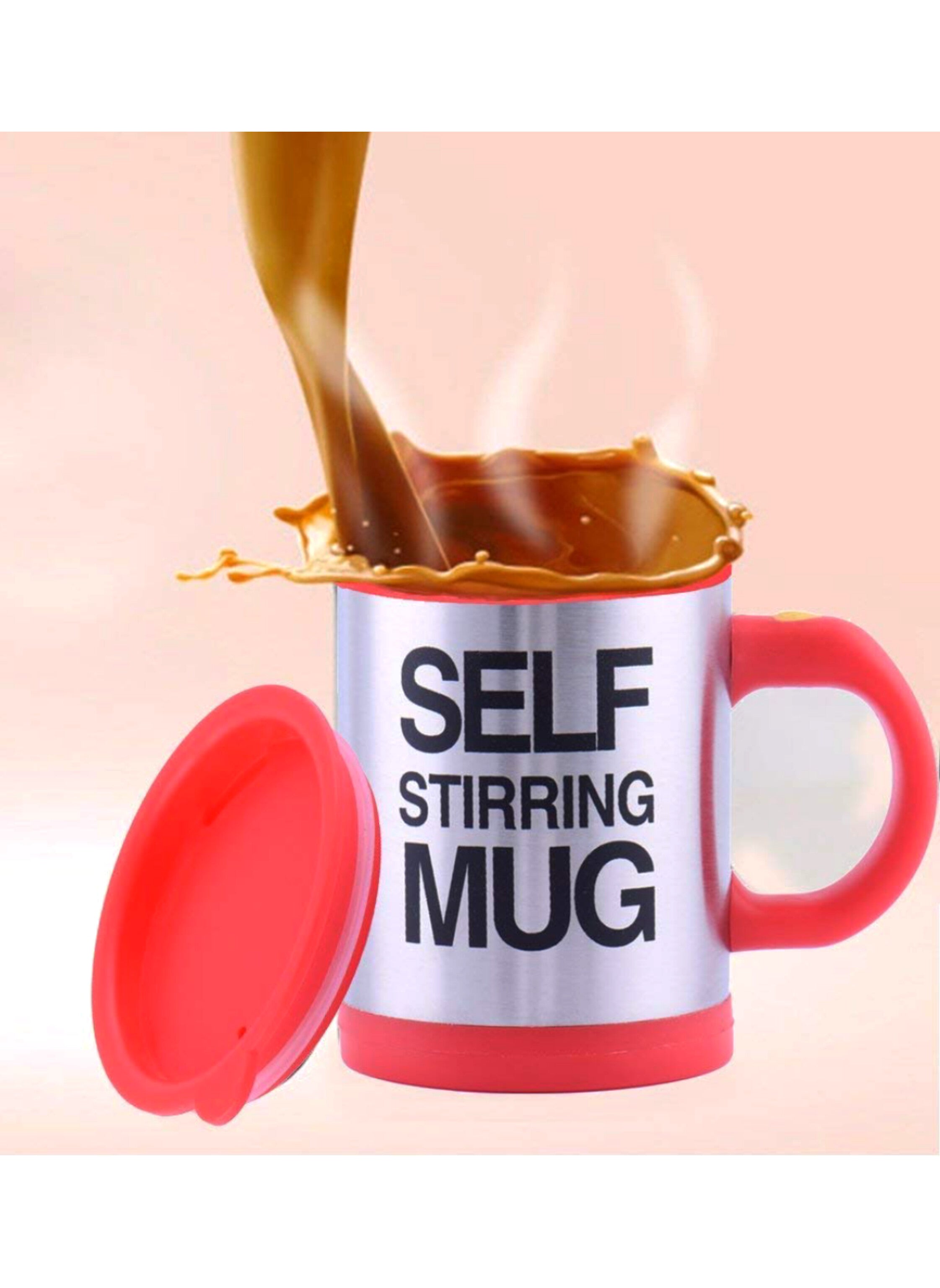 Self-stirring mug automatically stirs drinks with the touch of a button. The high-quality mug material maintains the temperature of your beverageكوب التحريك الذاتي  لتقليب المشروبات تلقائيًا بلمسة زر واحدة مادة الكوب  تحافظ على درجة حرارة المشروب.