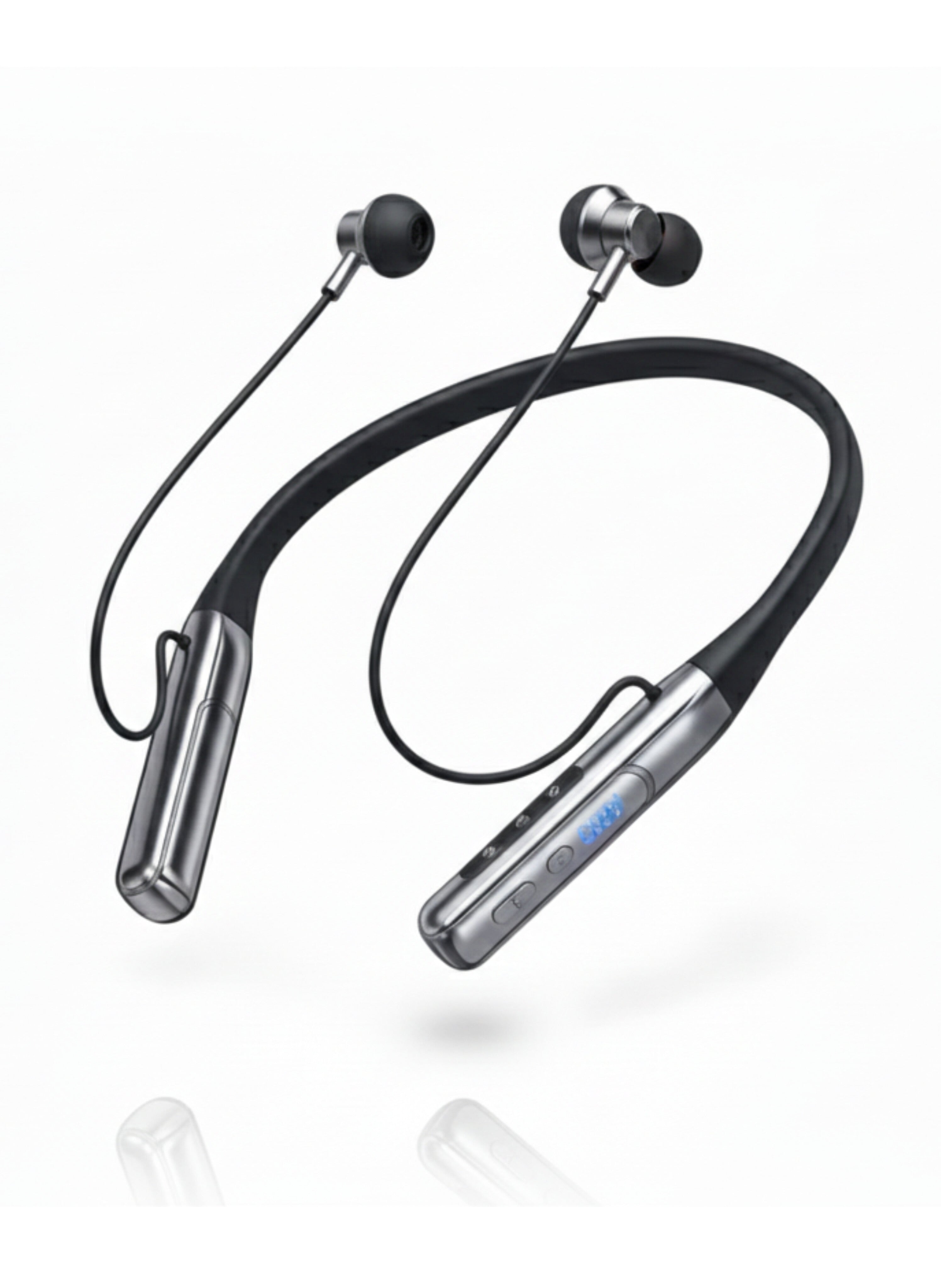 سماعات أذن لاسلكية حول الرقبة - جودة صوت فائقة الوضوح مع خاصية الشحن السريع ووقت تشغيل للموسيقى يصل إلى 48 ساعة. Wireless Neckband Headset - High Definition Sound Quality with Fast Charging and Up to 48 Hours Music Playtime.