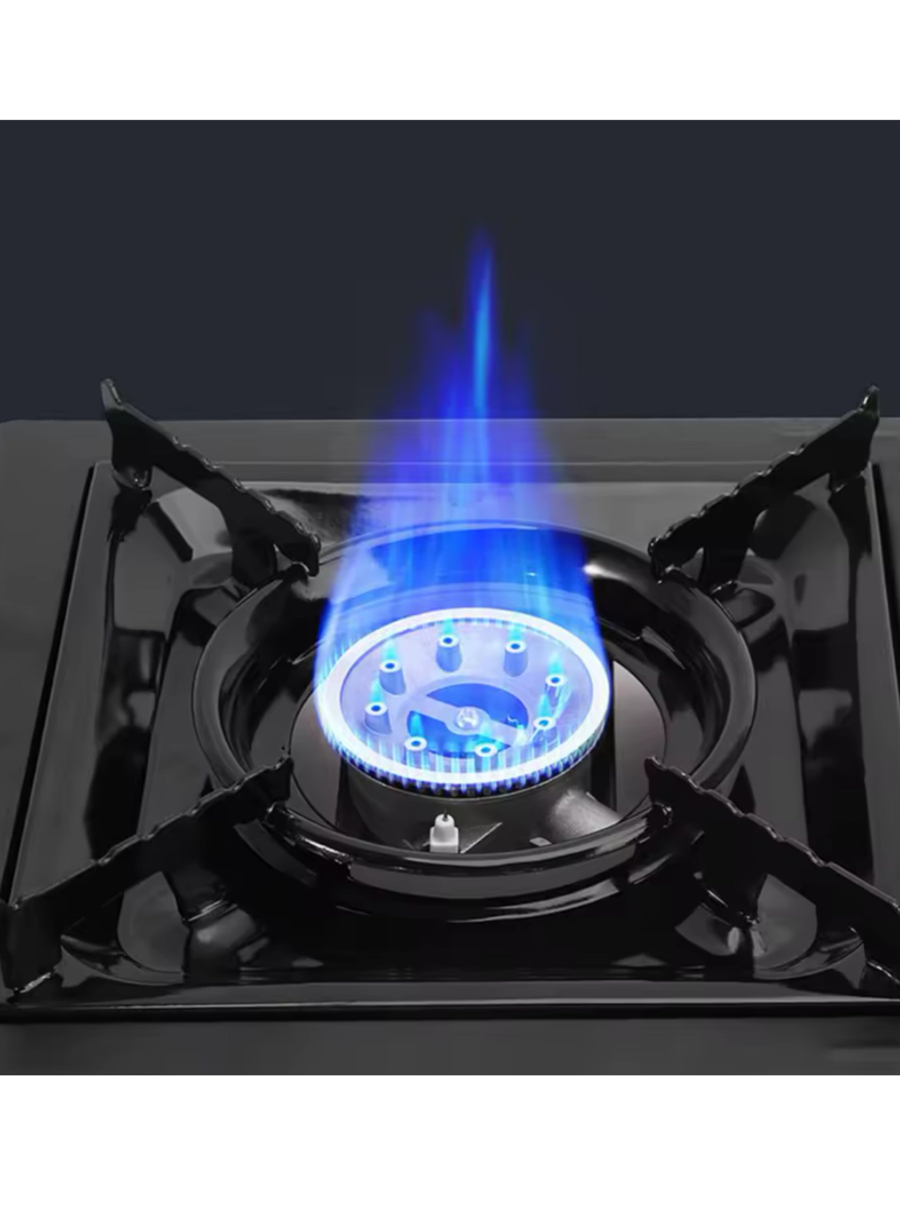 موقد غاز محمول أزرق للرحلات والتخييم - موقد نزهات يعمل بعبوات البيوتان مع إشعال ذاتي وحقيبة حمل Blue Portable Gas Stove for Camping and Travel - Butane Canister Burner with Automatic Piezo Ignition and Carry Case