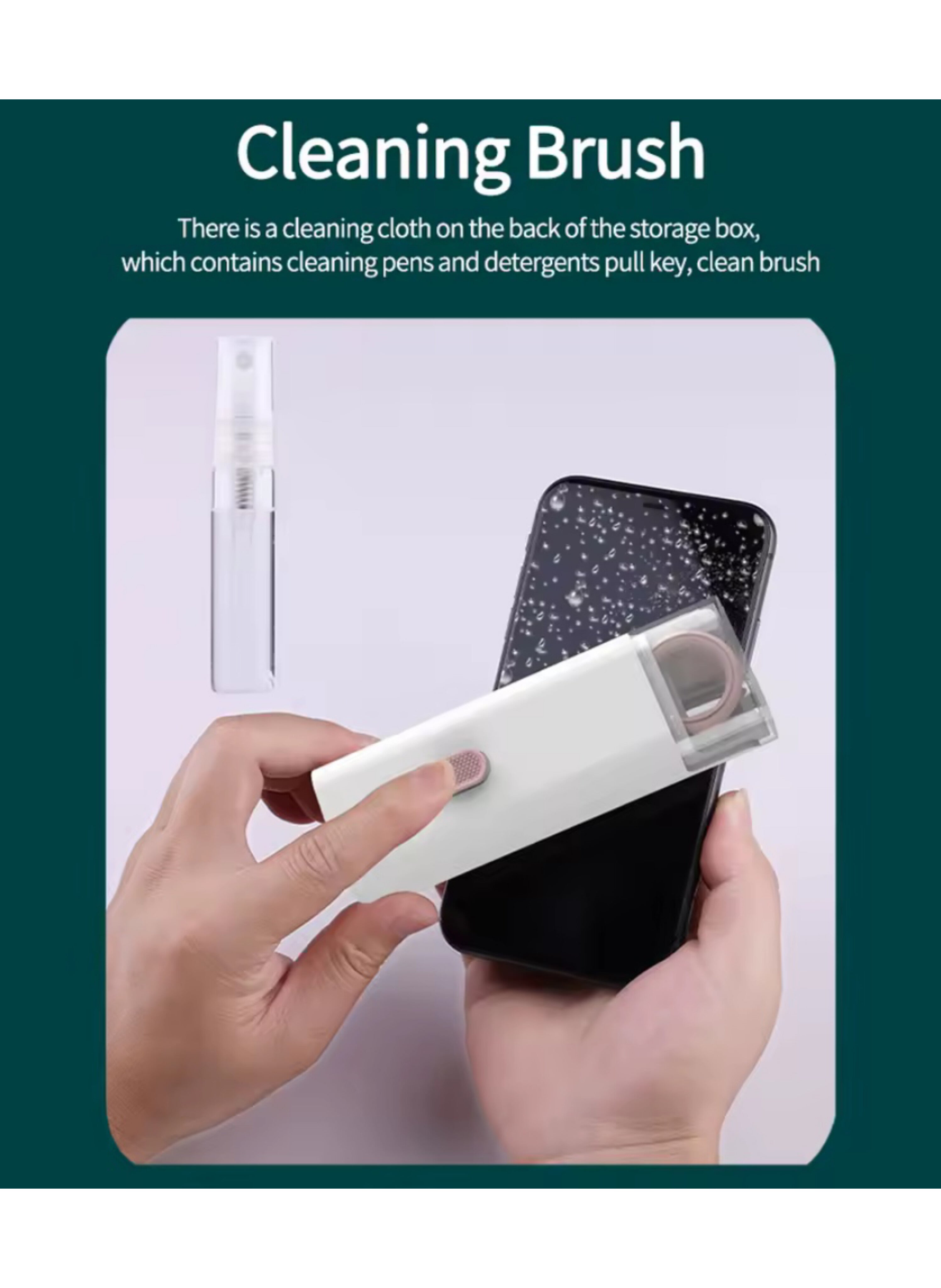 7-in-1 Electronic Cleaning Kit - Keyboard Brush, Wireless Headset Cleaner Pen, and Keycap Puller Tool Set مجموعة تنظيف الأجهزة الإلكترونية 7 في 1 - أداة فرشاة ولوحة مفاتيح وسماعات لاسلكية بفرشاة قابلة للسحب ومفتاح قلع (Keycap Puller)