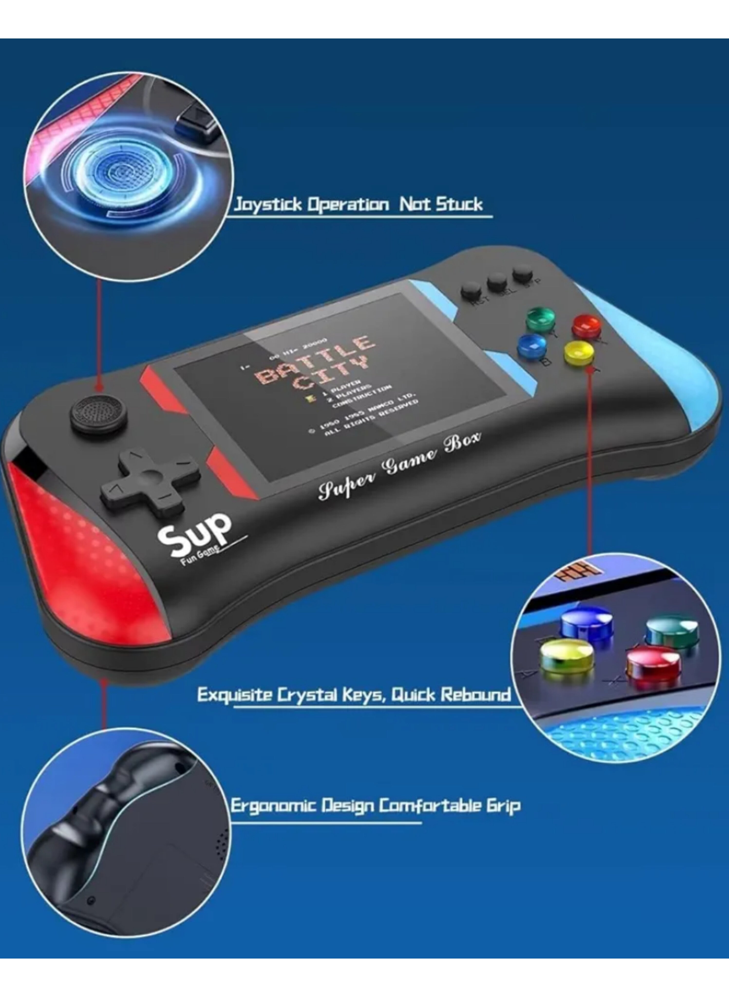Handheld Classic Retro FC Gaming Console - Preloaded with 500 Nostalgic Games - 3.5-inch HD Screen - Supports TV Connection - 1200mAh Rechargeable Battery.