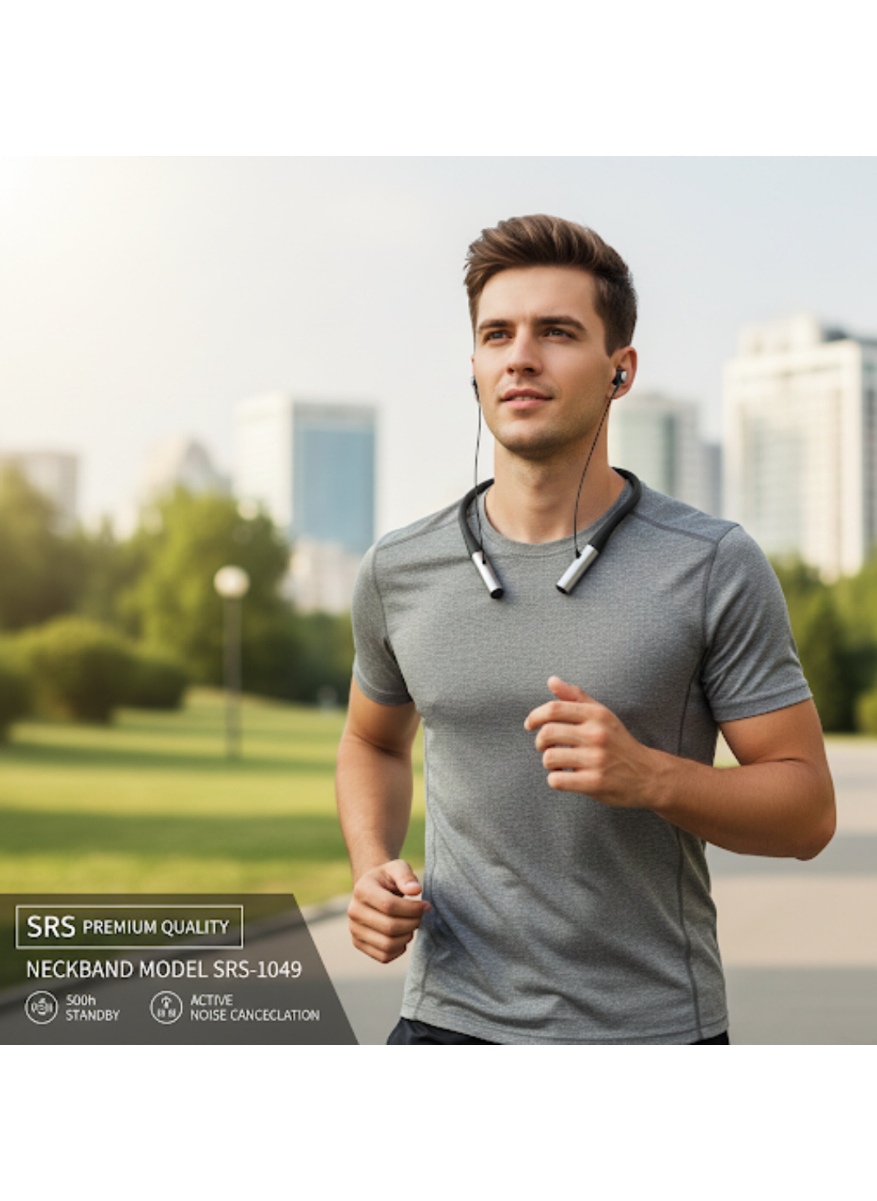 سماعات رقبة بلوتوث لاسلكية  مع تقنية إلغاء الضوضاء النشط (ANC) ووقت استعداد يصل إلى 500 ساعة. Wireless Bluetooth Neckband Headphones  Active Noise Cancellation (ANC) Technology and Up to 500 Hours Standby Time.