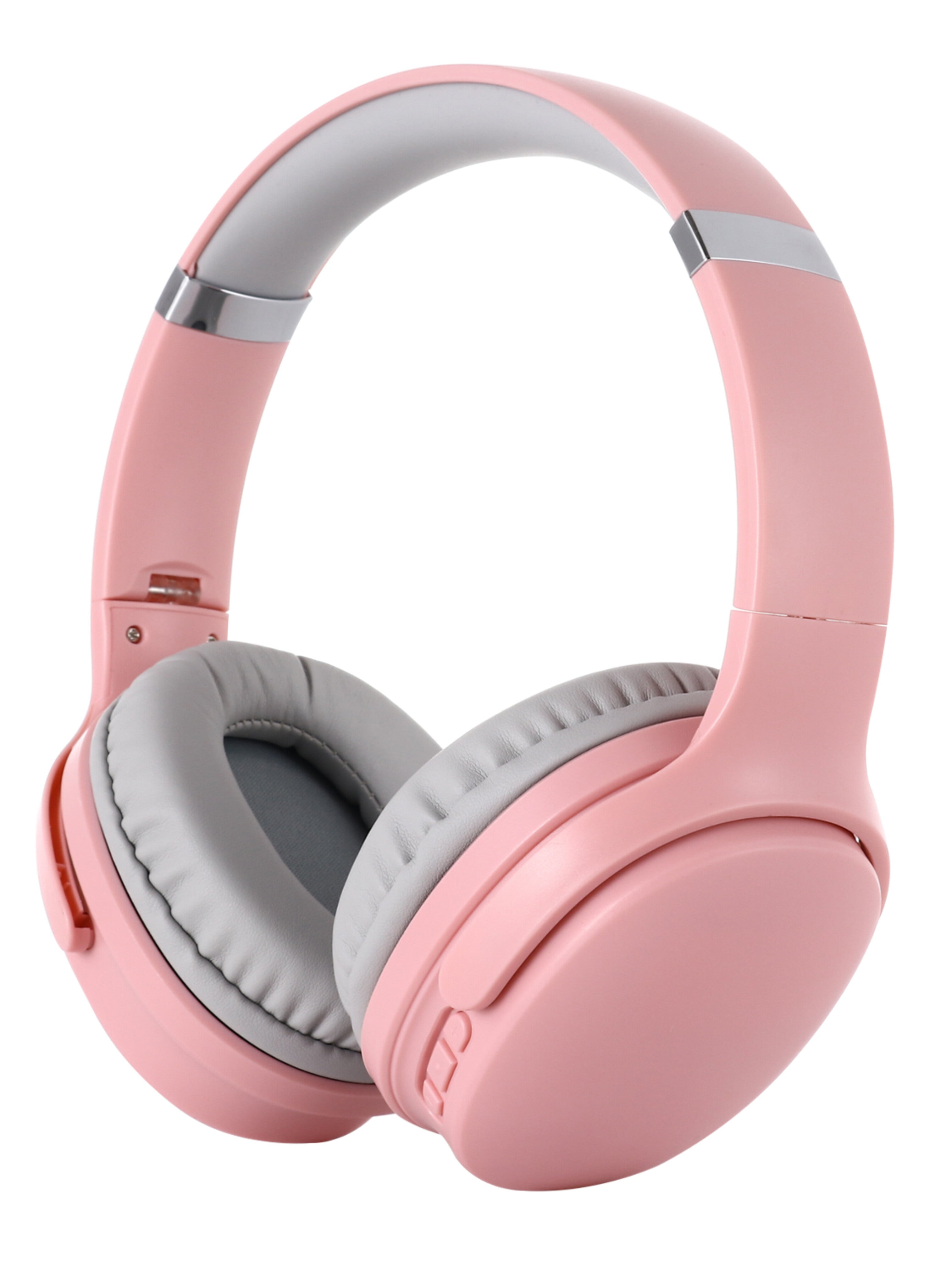 سماعات رأس لاسلكية فوق الأذن وردية فاتحة وبلوتوث - تصميم عصري قابل للطي للأطفال والبالغين بصوت عالي الجودة Light Pink Wireless Over-Ear Bluetooth Headphones - Modern Foldable Design for Kids and Adults with High-Quality Sound