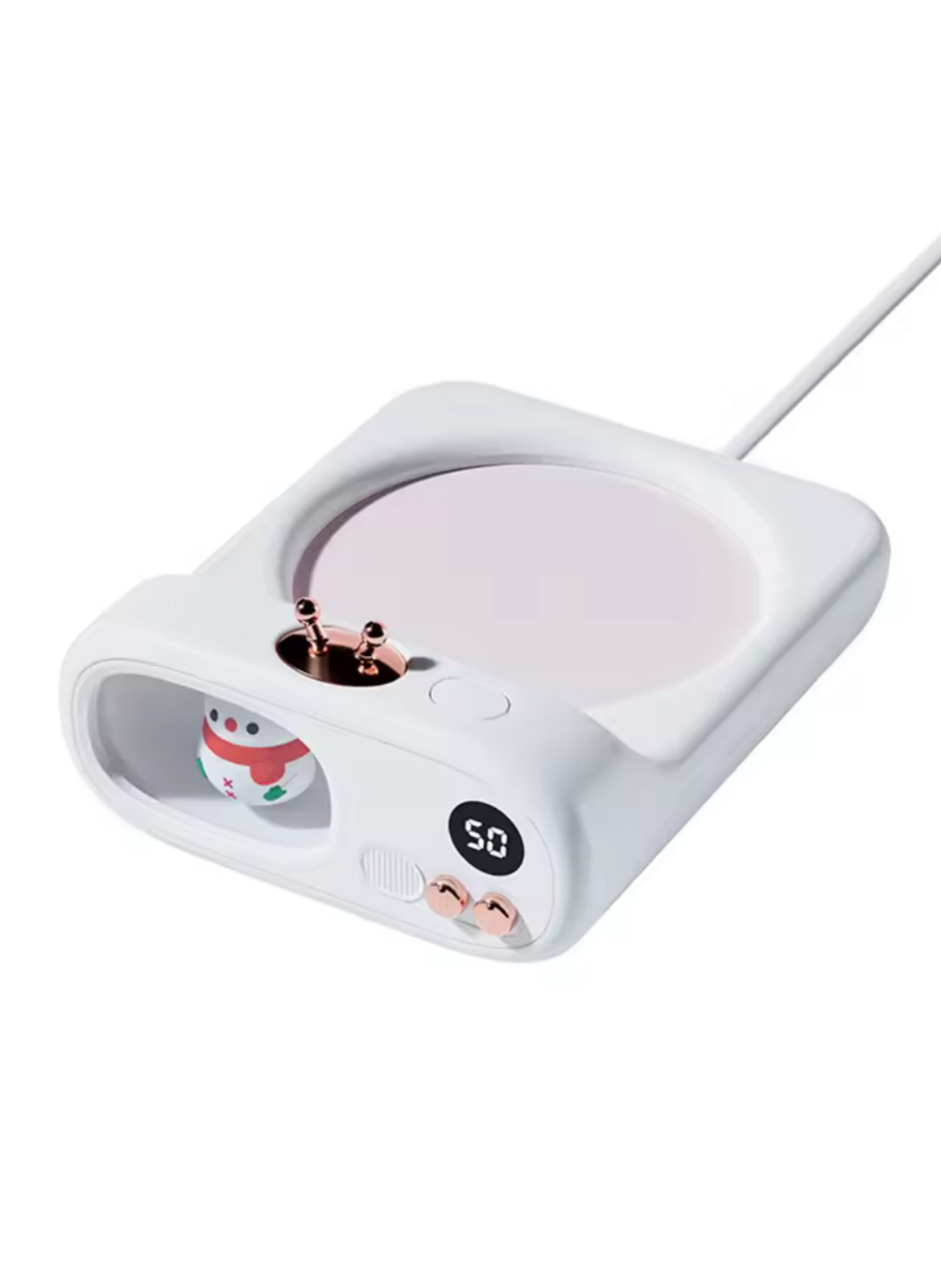 Smart Electric Cute Desktop Mug Warmer, Beverage Heater for Home and Office.مدفأة أكواب مكتبية كهربائية ذكية بتصميم لطيف، مع شاشة رقمية لعرض درجة الحرارة °C ومؤقت، وسخان تسخين القهوة والشاي والحليب الأوتوماتيكي للمنزل والمكتب.