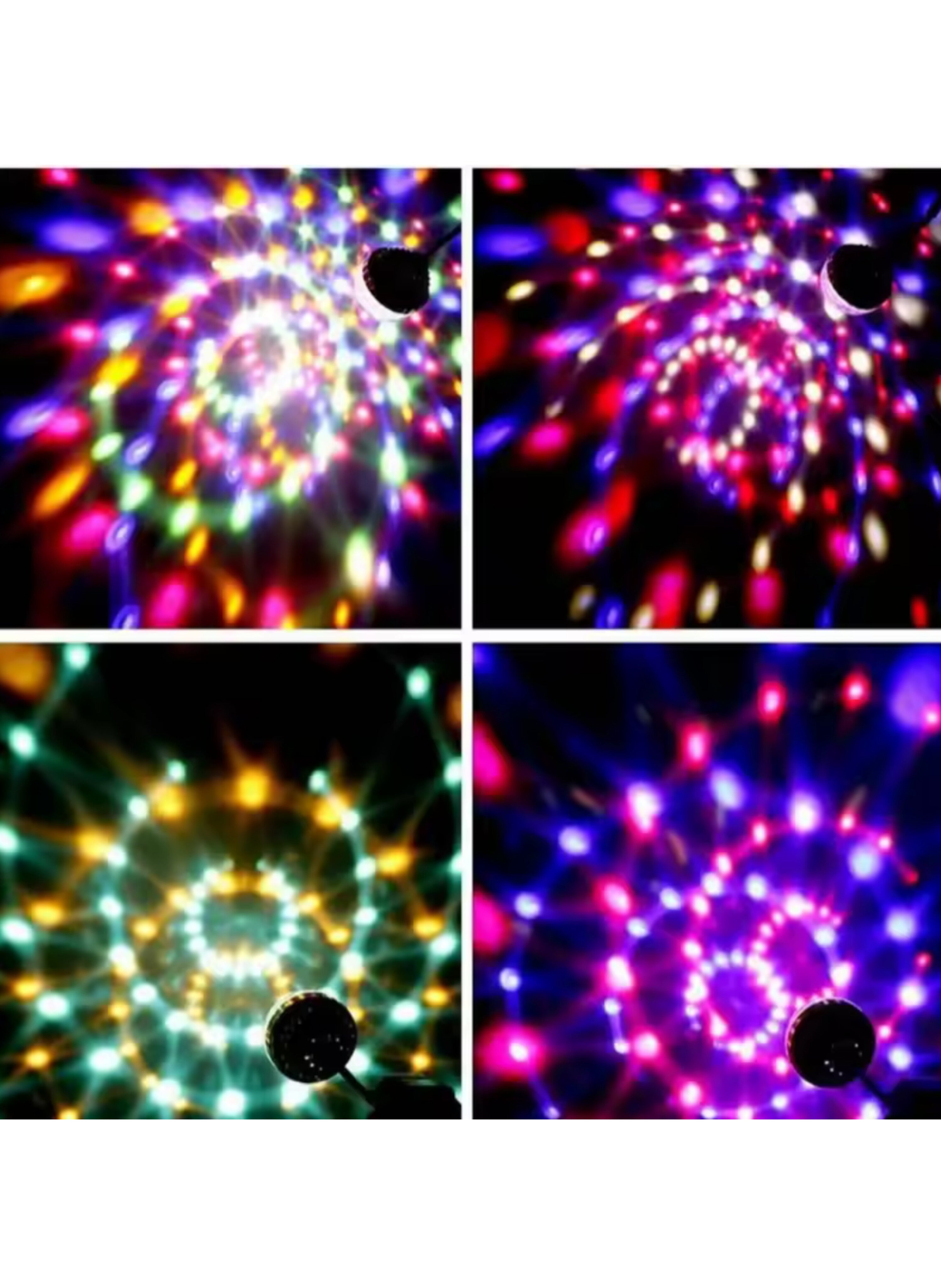 مصباح كرة ديسكو LED دوار تلقائي 360 درجة للحفلات المنزلية - ضوء ملون سحري كامل التغطية بمقبس E27 360 Degree Automatic Rotating LED Disco Ball Light for Home Parties - Full Color Magic Effect Lamp with E27 Socket