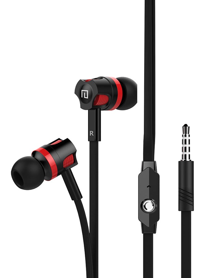 In-Line Stereo In-Ear Earphone With Microphone Red/Black