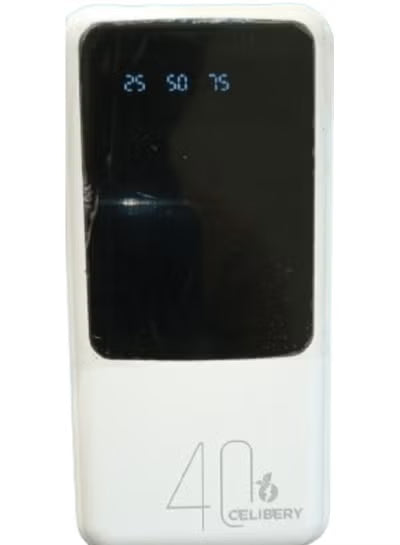 CEL-210 40000mAh Portable Power Bank with Multiple Cables - White