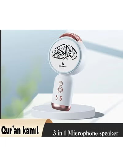 CEL096 Quran Speaker Microphone with Bluetooth Support, White