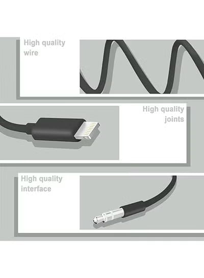 CEL-7790 Lightning to Male AUX Cable Black for iPhone