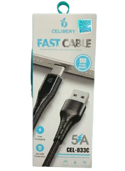 USB C Cable 5A Fast Charging Nylon Braided USB Type C Charger Compatible with Samsung S21 S20 Note 20 10 9 Huawei P30 P20 Lite Mate 20 Pro P20 LG G5 G6 Xiaomi Mi 11 Ultra A2 Mi 9 Black CEL-033C