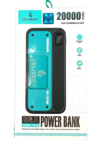 cel 20 Basix Plus Power Delivery 20000mAh 22.5W PD &amp; QC 3.0 Power Bank with Lightning Input