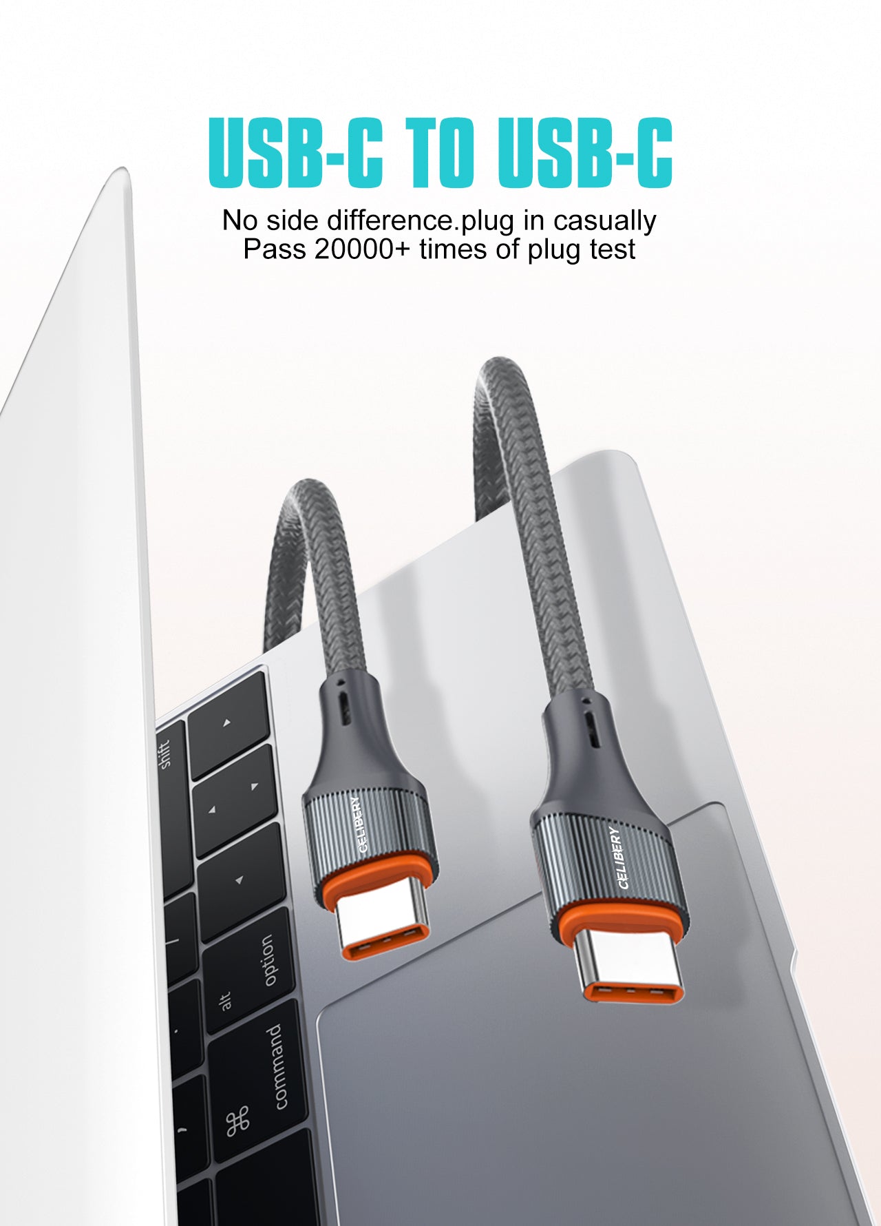 وصلة نقل بيانات وشحن من نوع USB-C إلى USB-C طراز CEL-101CC عالية الأداء CEL-101CC High-Performance USB-C to USB-C Data and Charging Adapter
